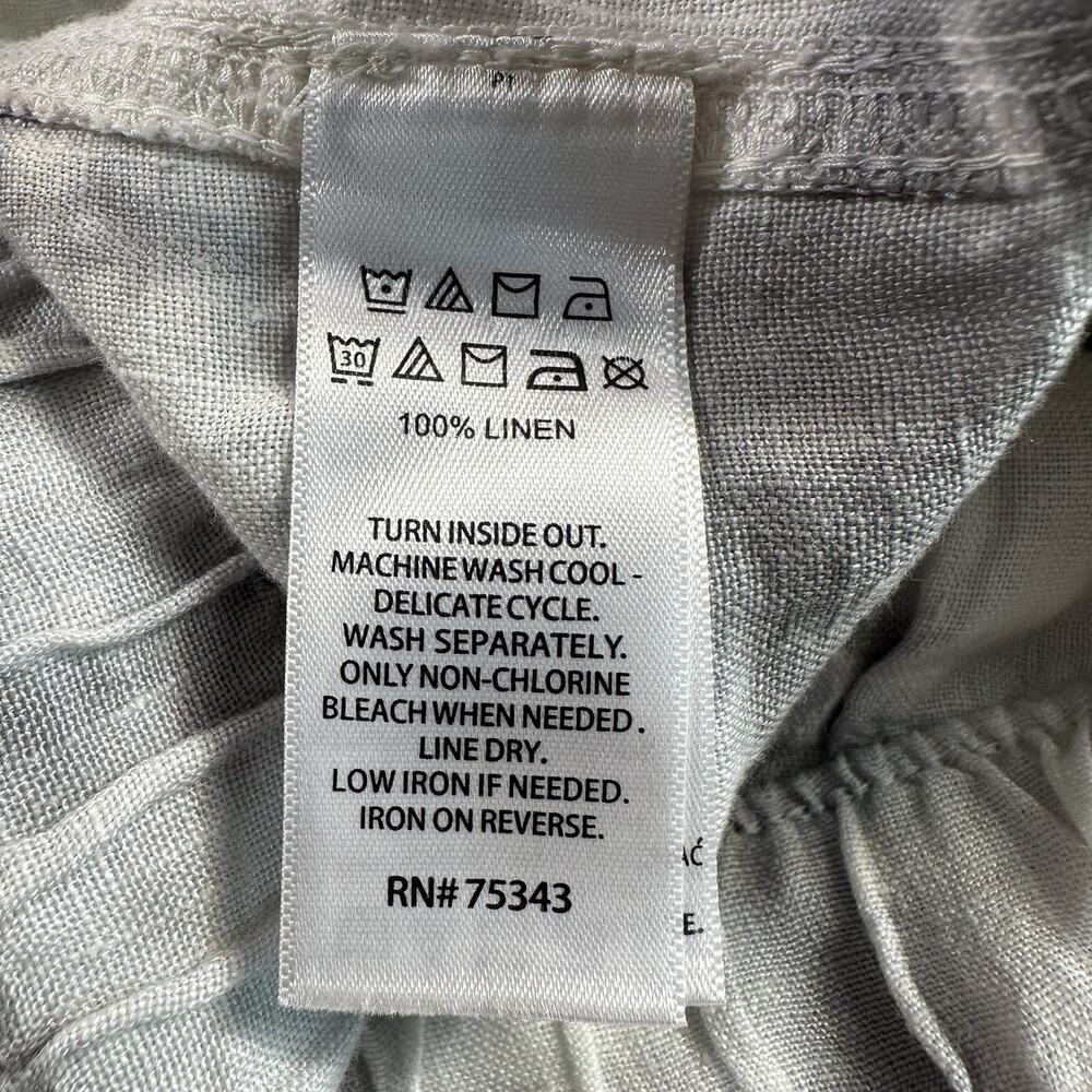 Rachel Zoe 100% Linen Size Large White Gray Tie Dye High Rise Jogger Pants 29x29 - Picture 8 of 8